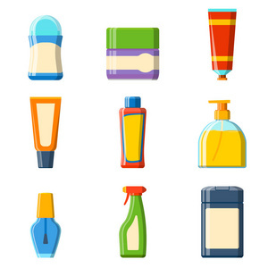 浴淋浴平面樣式圖與現代化衛浴設計 容器、塑料瓶與衛生材料的融合